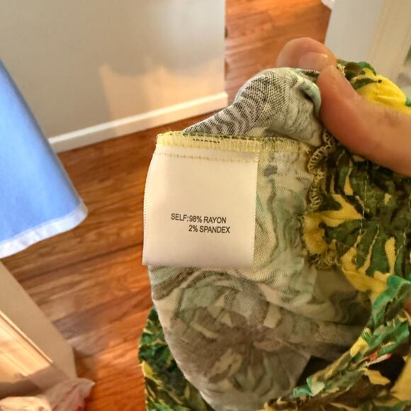 Jane + Delancey safari jungle animal palm print pull on trouser lounge pants Lg - Picture 8 of 9